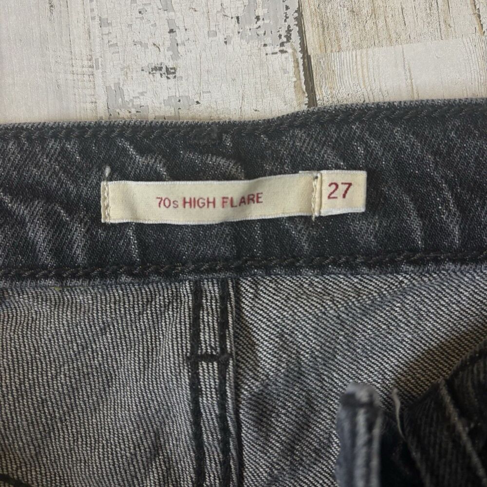 Levi’s Black 70s High Flare BIG E Zip Fly Premium Cotton Women’s Size 27 X 30 - Picture 4 of 11